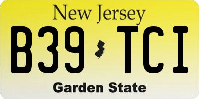 NJ license plate B39TCI