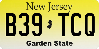 NJ license plate B39TCQ