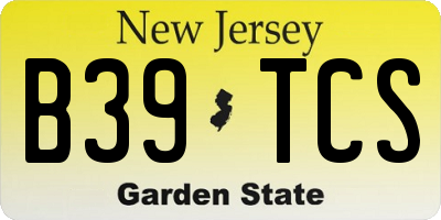 NJ license plate B39TCS