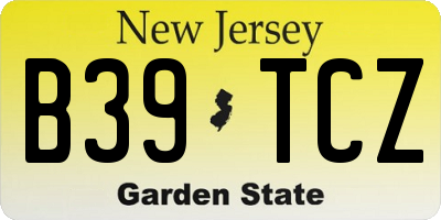NJ license plate B39TCZ