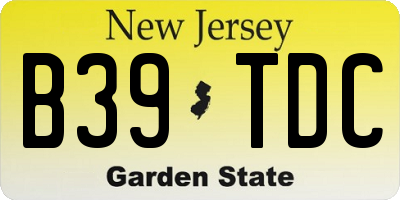 NJ license plate B39TDC