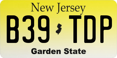 NJ license plate B39TDP