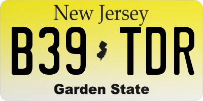 NJ license plate B39TDR