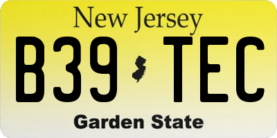 NJ license plate B39TEC