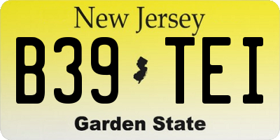 NJ license plate B39TEI