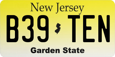 NJ license plate B39TEN