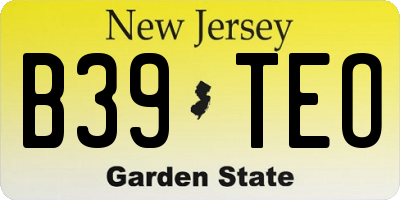 NJ license plate B39TEO