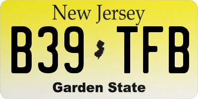 NJ license plate B39TFB
