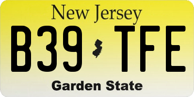 NJ license plate B39TFE