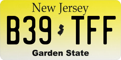 NJ license plate B39TFF
