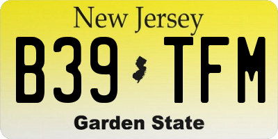NJ license plate B39TFM