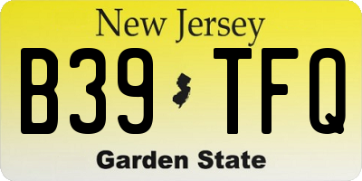 NJ license plate B39TFQ