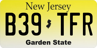 NJ license plate B39TFR