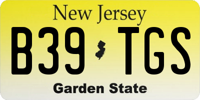 NJ license plate B39TGS