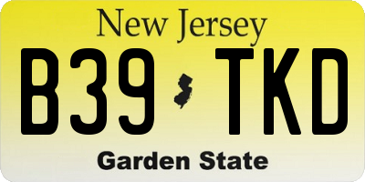 NJ license plate B39TKD