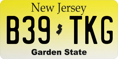 NJ license plate B39TKG