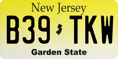 NJ license plate B39TKW