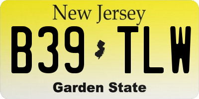 NJ license plate B39TLW
