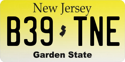 NJ license plate B39TNE
