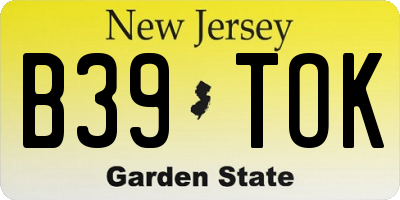 NJ license plate B39TOK