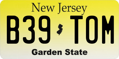 NJ license plate B39TOM