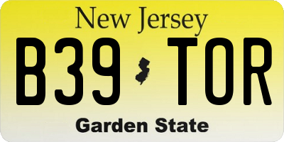 NJ license plate B39TOR