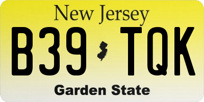 NJ license plate B39TQK