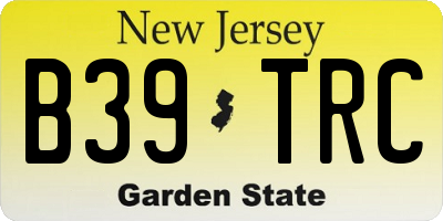 NJ license plate B39TRC