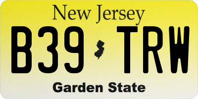 NJ license plate B39TRW