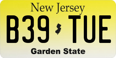 NJ license plate B39TUE