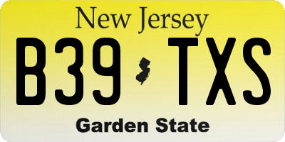 NJ license plate B39TXS