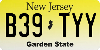 NJ license plate B39TYY