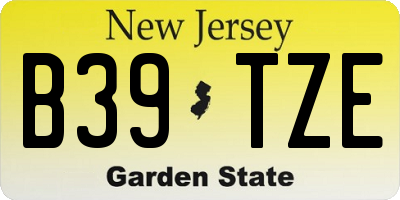 NJ license plate B39TZE