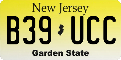 NJ license plate B39UCC