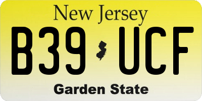 NJ license plate B39UCF