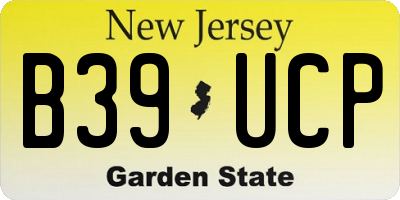 NJ license plate B39UCP