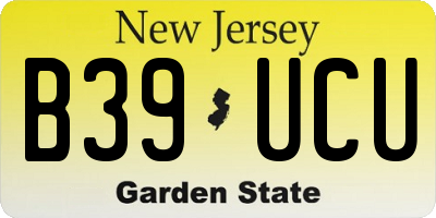 NJ license plate B39UCU