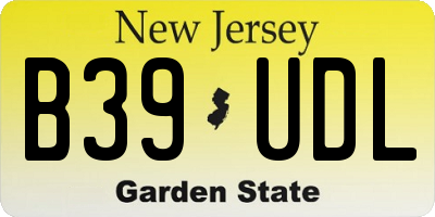 NJ license plate B39UDL