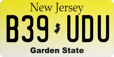 NJ license plate B39UDU