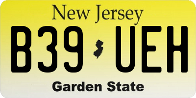 NJ license plate B39UEH