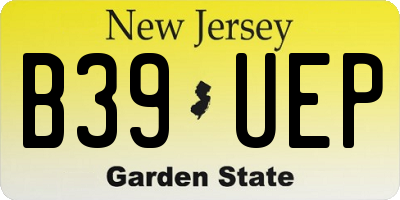 NJ license plate B39UEP