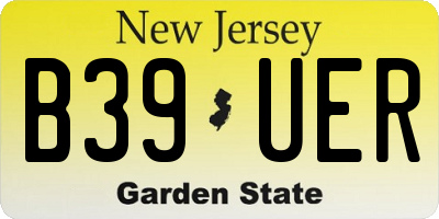NJ license plate B39UER