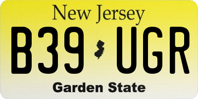 NJ license plate B39UGR
