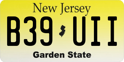 NJ license plate B39UII