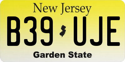 NJ license plate B39UJE