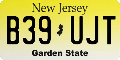 NJ license plate B39UJT