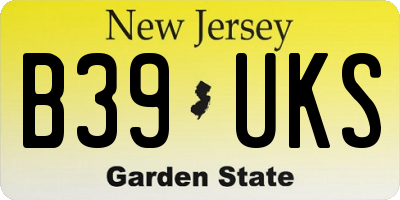 NJ license plate B39UKS