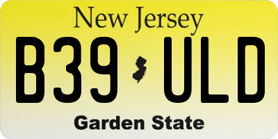 NJ license plate B39ULD