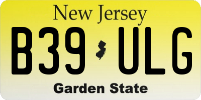 NJ license plate B39ULG