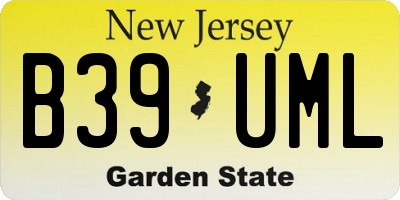 NJ license plate B39UML
